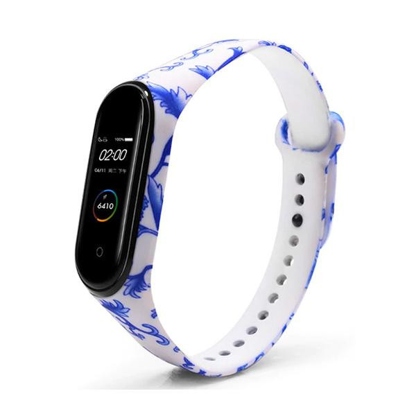 Crawford Technology Ремінець для браслета Xiaomi Mi Band 5/6 Original Flowers Blue/White - зображення 1