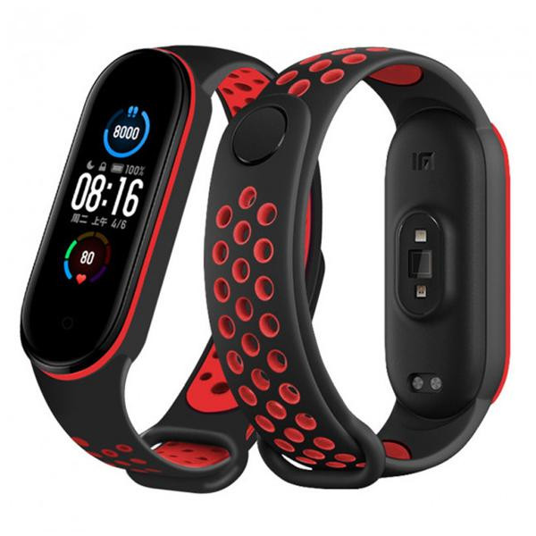 Crawford Technology Ремінець для браслета Xiaomi Mi Band 5/6 Sport Black/Red - зображення 1