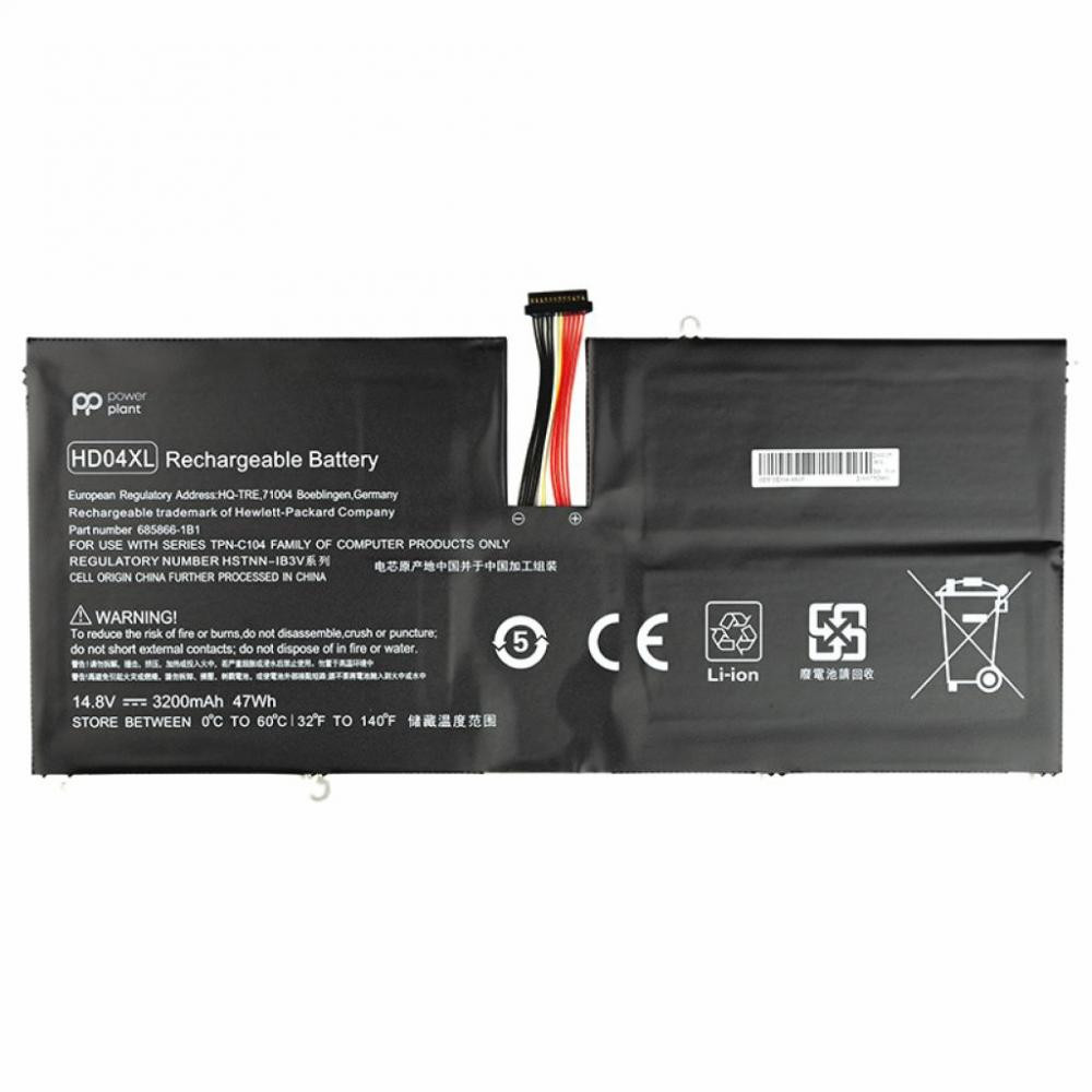 PowerPlant HP Envy Spectre XT 13-2120tu HD04XL 14.8V 3200mAh (NB461363) - зображення 1