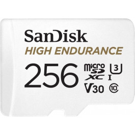   SanDisk 256 GB microSDXC High Endurance UHS-I U3 V30 + SD adapter SDSQQNR-256G-GN6IA