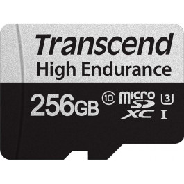   Transcend 256 GB microSDXC UHS-I (U3) High Endurance + SD Adapter TS256GUSD350V