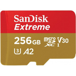   SanDisk 256 GB microSDXC UHS-I U3 V30 A2 Extreme (SDSQXAV-256G-GN6MA)