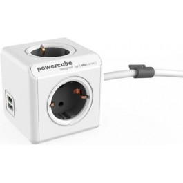   Allocacoc Powercube Extended 1.5m 4р+ 2 USB Gray (1402GY/DEEUPC)