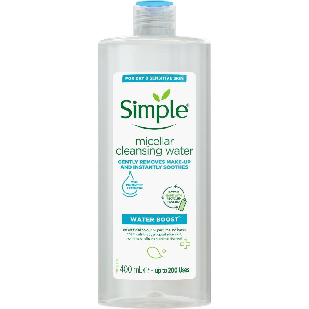 Simple Міцелярна вода  Micellar Cleansing Water Pentavitin & Prebiotic 400 мл (8710908711619) - зображення 1