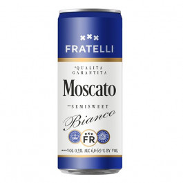   Fratelli Напиток винный  Москато Бьянко,  Moscato Bianco игристое полусладкое 0,33 л 10,5-12,5% (482000172957