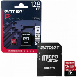   PATRIOT 128 GB microSDXC UHS-I U3 V30 A1 EP + SD adapter PEF128GEP31MCX