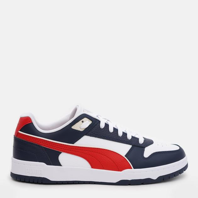 PUMA Чоловічі кеди низькі  Rbd Game Low 38637328 44.5 (10UK) 29 см  White-New Navy-For All Time Red (4099 - зображення 1