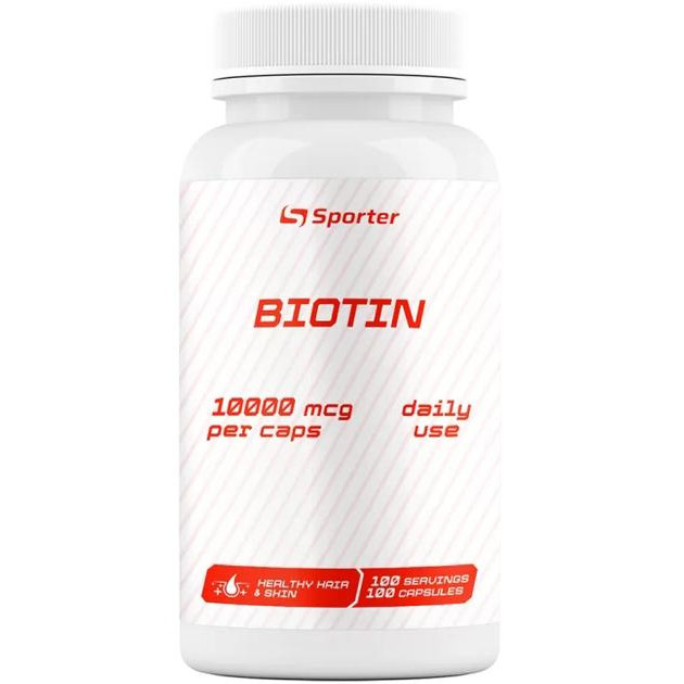 Sporter Біотин  Biotin 10000 мкг 60 таблеток - зображення 1