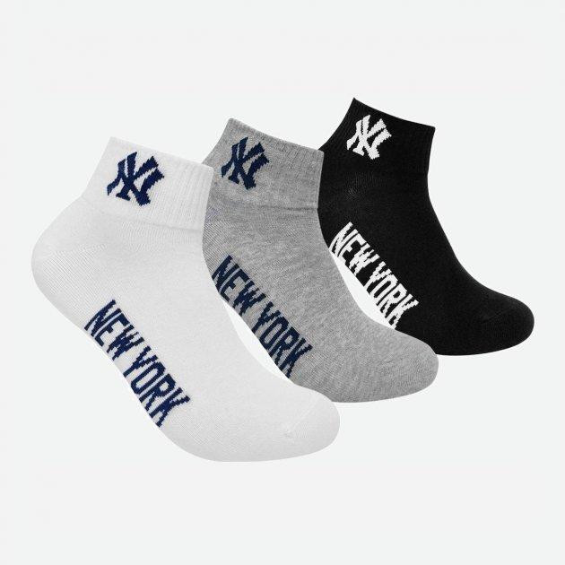 NEW YORK YANKEES Носки  3 pk Quarter 15100003-1003 35-38 р 3 пары Черный/Белый/Серый (8718984009316) - зображення 1