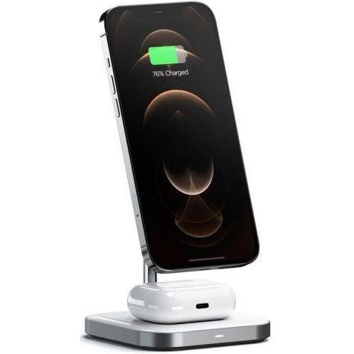 Satechi Aluminum 2 in 1 Magnetic Wireless Charging Stand Space Grey (ST-WMCS2M) - зображення 1