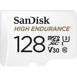   SanDisk 128 GB microSDXC High Endurance UHS-I U3 V30 + SD adapter SDSQQNR-128G-GN6IA