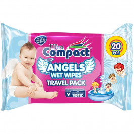   Ultra Compact Дитячі вологі серветки  Angels Baby 20 шт (8697420533328)