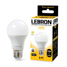   Lebron LED L-A60 10W Е27 4100K з акустичним датчиком (11-11-82)