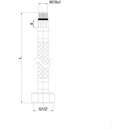   Rubineta Шланг-голка для змішувача  618090 короткий М10*F1/2" 90 см