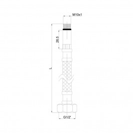   Rubineta Шланг-голка для змішувача  619070 довгий М10*F1/2" 70 см