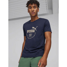   PUMA Спортивна футболка чоловіча  Unisex First Mile Tee 52500614 S Club Navy (4099685479436)