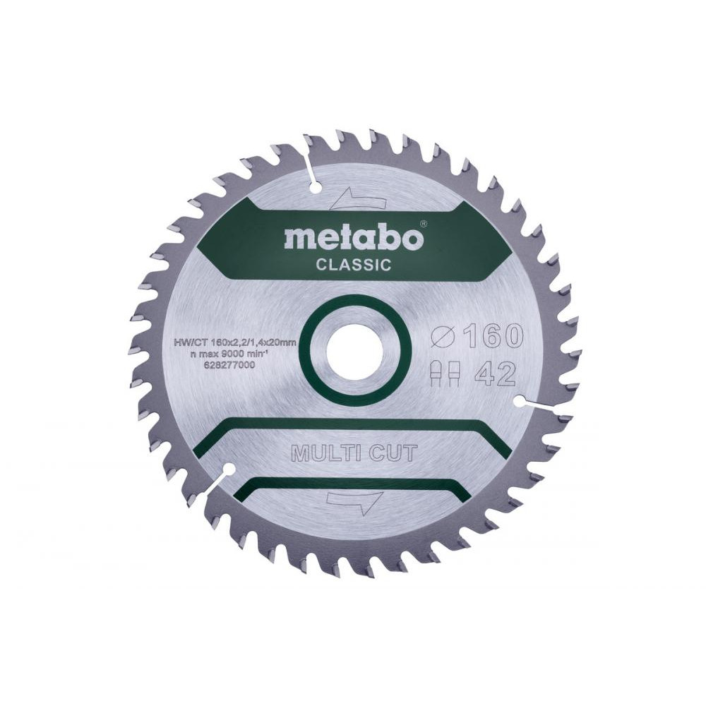 Metabo Диск пильний Metabo Classic Multi Cut O160 x 20мм, 42z, FZ/TZ 5° - зображення 1