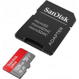   SanDisk 128 GB microSDXC UHS-I U1 A1 Class 10 Ultra (SDSQUAB-128G-GN6IA)