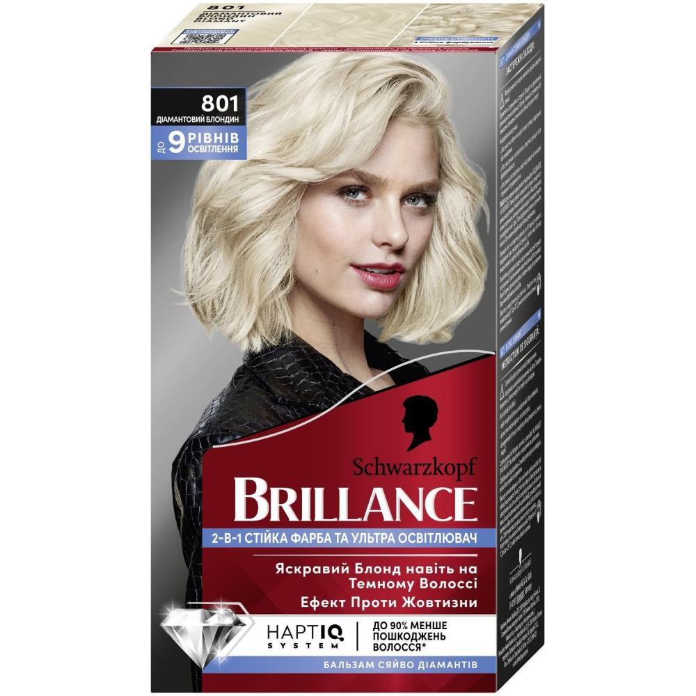 Schwarzkopf Стойкая краска для волос  Brillance 801 Бриллиантовый Блондин 142.5 мл (4015100716672) - зображення 1