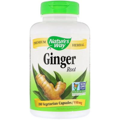 Nature's Way Корень имбиря (Ginger Root), , 550мг, 180 капсул, (NWY-13108) - зображення 1