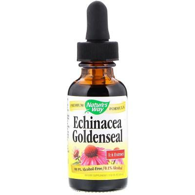 Nature's Way Nature's Way Echinacea Goldenseal Alcohol Free 99.9% 1 fl oz (30 ml) Ехінацея і гідрастіс - зображення 1