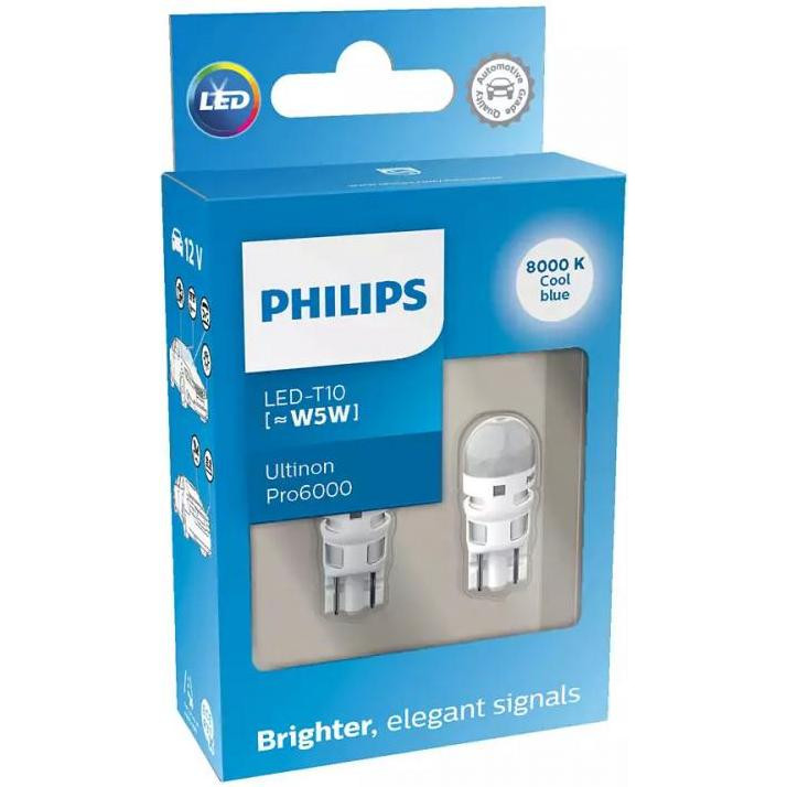 Philips W5W LED White Ultinon Pro6000 12В (11961XU60X2) - зображення 1