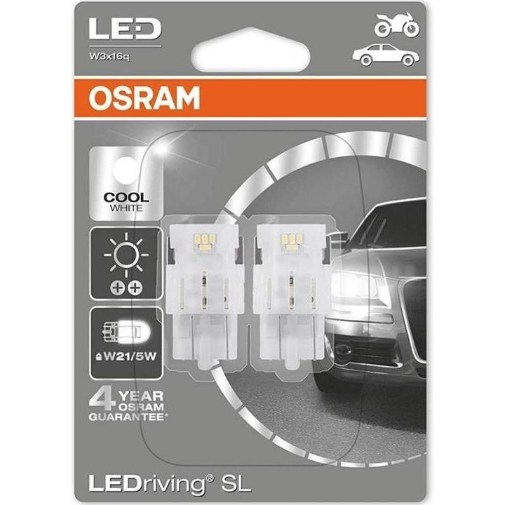 Osram W21/5W LEDriving 12V 5W W3x16q білі (2 шт.) (7515DWP-02B) - зображення 1