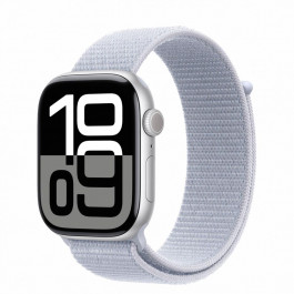   Apple Watch Series 10 GPS + Cellular 46mm Silver Aluminum Case w. Blue Cloud S. Loop (MWY23)