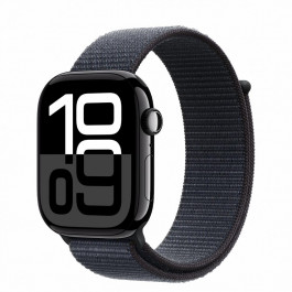   Apple Watch Series 10 GPS + Cellular 46mm Jet Black Aluminum Case w. Ink Sport Loop (MWY53)