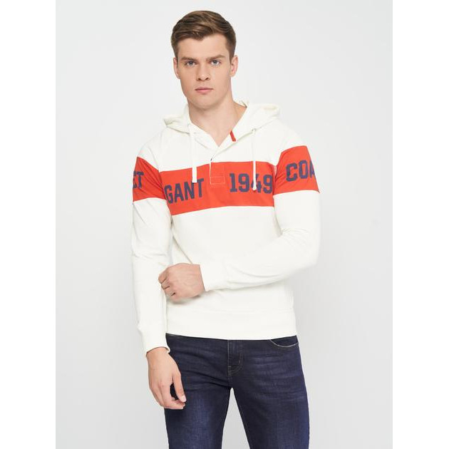 GANT Худі чоловіче  Chest Stripe 2047051 XL Eggshell (ROZ6500000683) - зображення 1