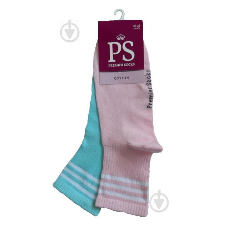 Premier Socks Комплект шкарпеток  з імітацією резинки р.23-25 блакитний/рожевий 2 шт. - зображення 1