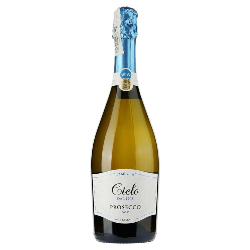 Cielo e Terra Ігристе вино  Prosecco Spumante Brut DOC, біле, брют, 11%, 0,75 л (8008900007565) - зображення 1