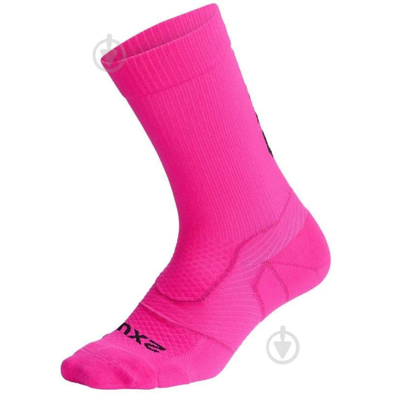 2XU Шкарпетки  Vectr Light Cushion Crew Socks UA7005e_FSA/BLK р.46,5-48,5 рожевий - зображення 1