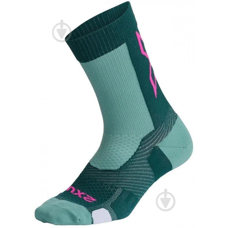 2XU Шкарпетки  Vectr Light Cushion Crew Socks UA7005e_PNE/FSA зелений - зображення 1