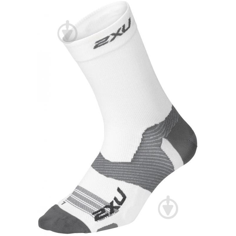 2XU Шкарпетки  Vectr Light Cushion Crew Socks р.XL UA7005e_WHT/GRY р.46,5-48,5 білий - зображення 1