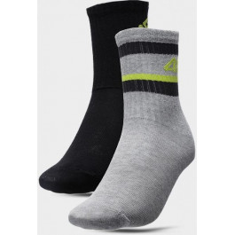   4F Шкарпетки  SOCKS CAS M108 (2PACK) 4FJSS23USOCM108-91S р.32-35 чорний/сірий 2 пари шт.