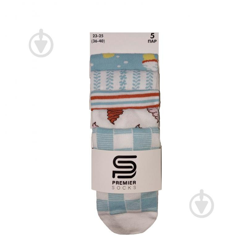 Premier Socks Шкарпетки жіночі  р.23-25 бірюзовий із білим 5 шт. - зображення 1