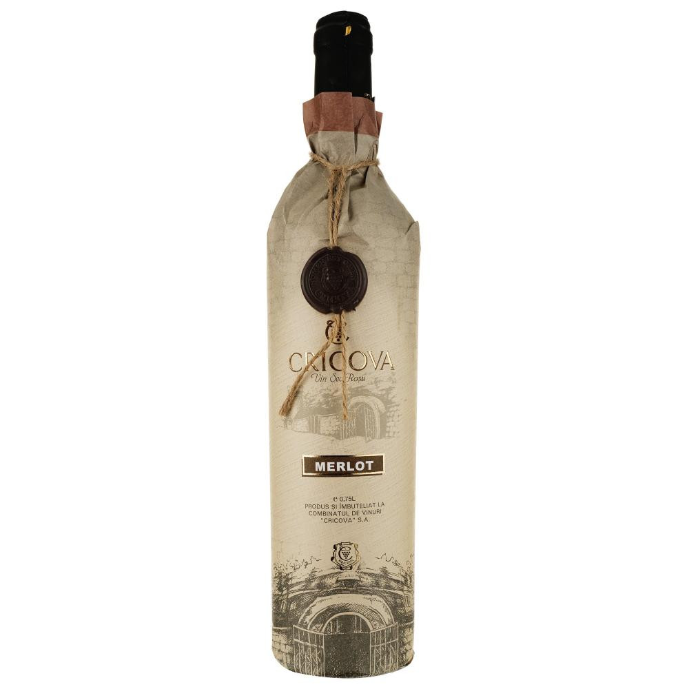 Cricova Вино  Merlot Hartie, червоне, сухе, 0.75 л (4840013004109) - зображення 1