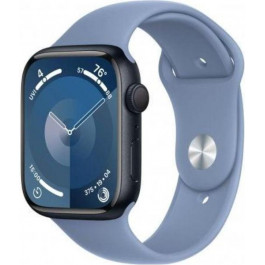   Apple Watch Series 9 GPS 45mm Midnight Alu. Case w. Winter Blue Sport Band - S/M (MR9Q3+MT413)