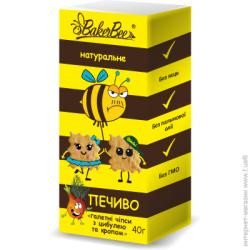   Bakerbee Печиво натуральне галетні чіпси з цибулею та кропом 40 г (4820228580063)