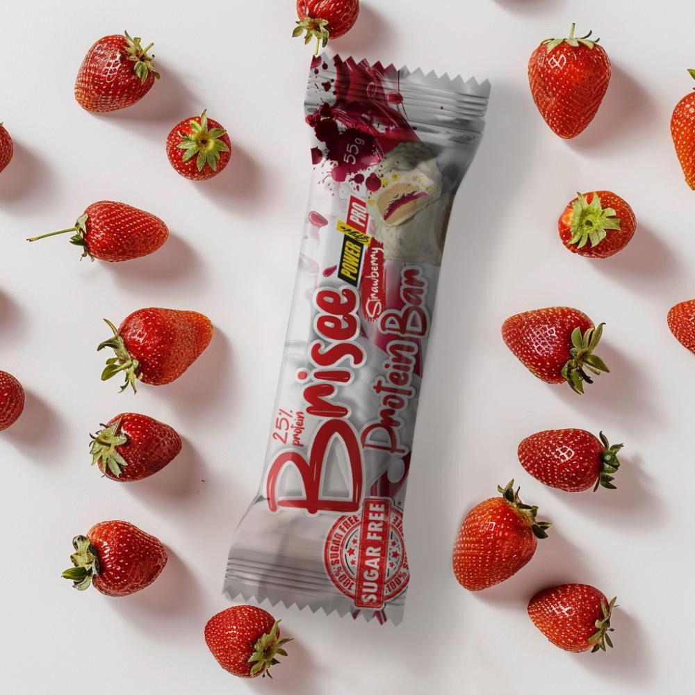 Power Pro Protein Bar Brisee 55 g Strawberry - зображення 1