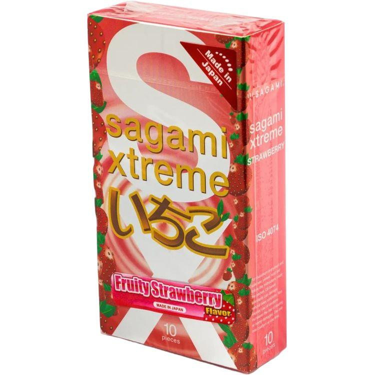 Sagami Презервативы Sagami Xtreme Fruity Strawberry с ароматом клубники 10 шт (ROZ6400229299) - зображення 1