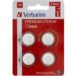   Verbatim CR-2025 bat(3B) Lithium Premium 4шт (49532)