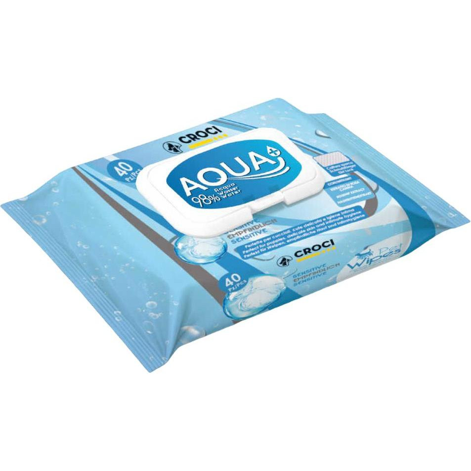 Croci Серветки гігієнічні для котів  Sensitive Aqua+ 40 шт (8023222206939) - зображення 1