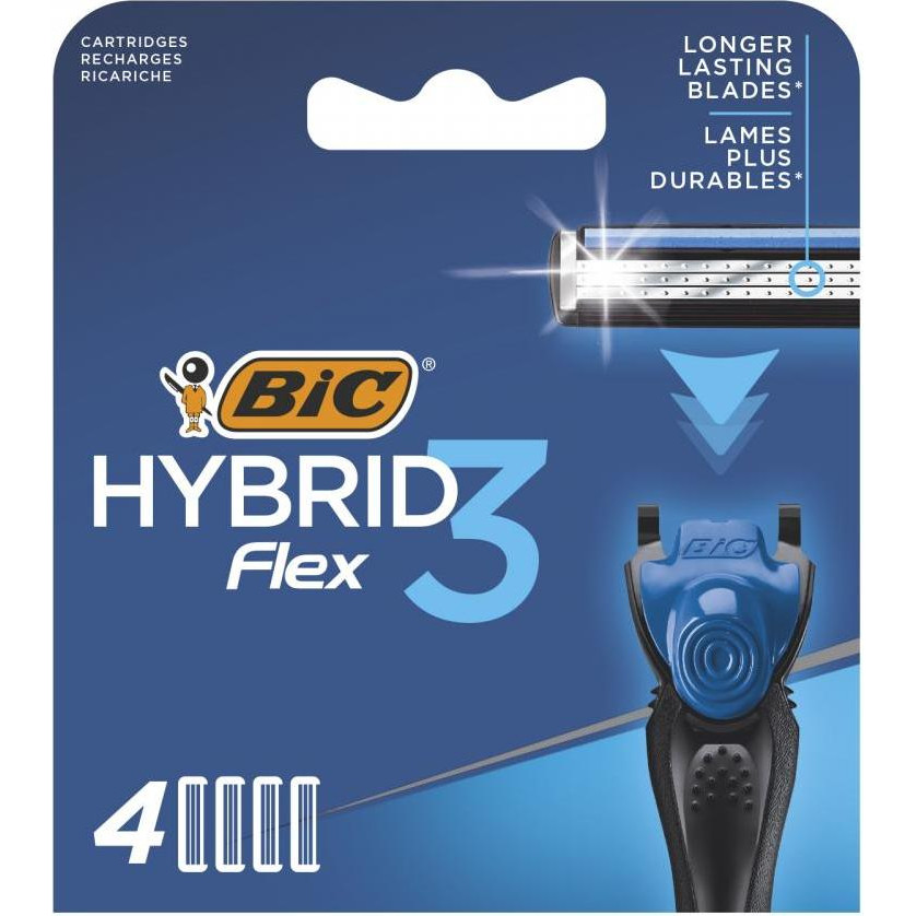 BIC Змінні картриджі для гоління (леза) чоловічі  Flex 3 Hybrid 4 шт (3086123480926) - зображення 1