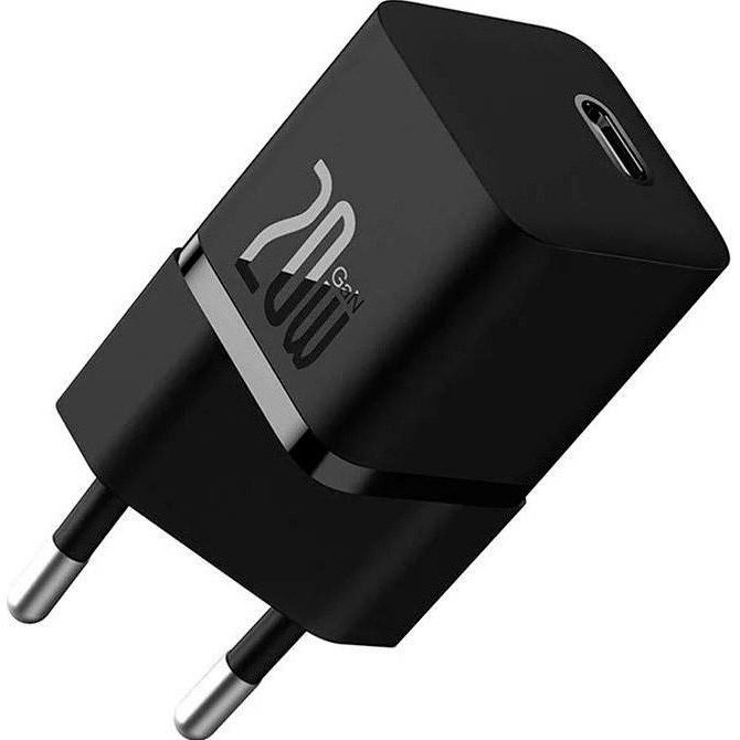 Baseus GaN5 Fast Charger Mini 1C 20W Black Type-C to Type-C cable (P10110900113-00) - зображення 1