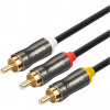 Veggieg 3xRCA - 3xRCA 1.5м Black (YT-AV301) - зображення 1