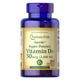   Puritan's Pride Vitamin D3 50 mcg (2000 IU) 200 капс