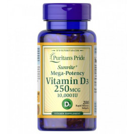   Puritan's Pride Vitamin D3 250 mcg (10000 IU)  200 капс