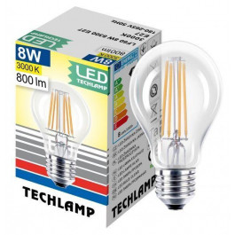   Techlamp LED Classic A60 8 Вт E27 3000 К 220 В прозрачная (8595557072928)